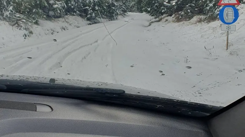 Primele zăpezi pe drumurile din România (sursa: Meteo &amp; Radar România)