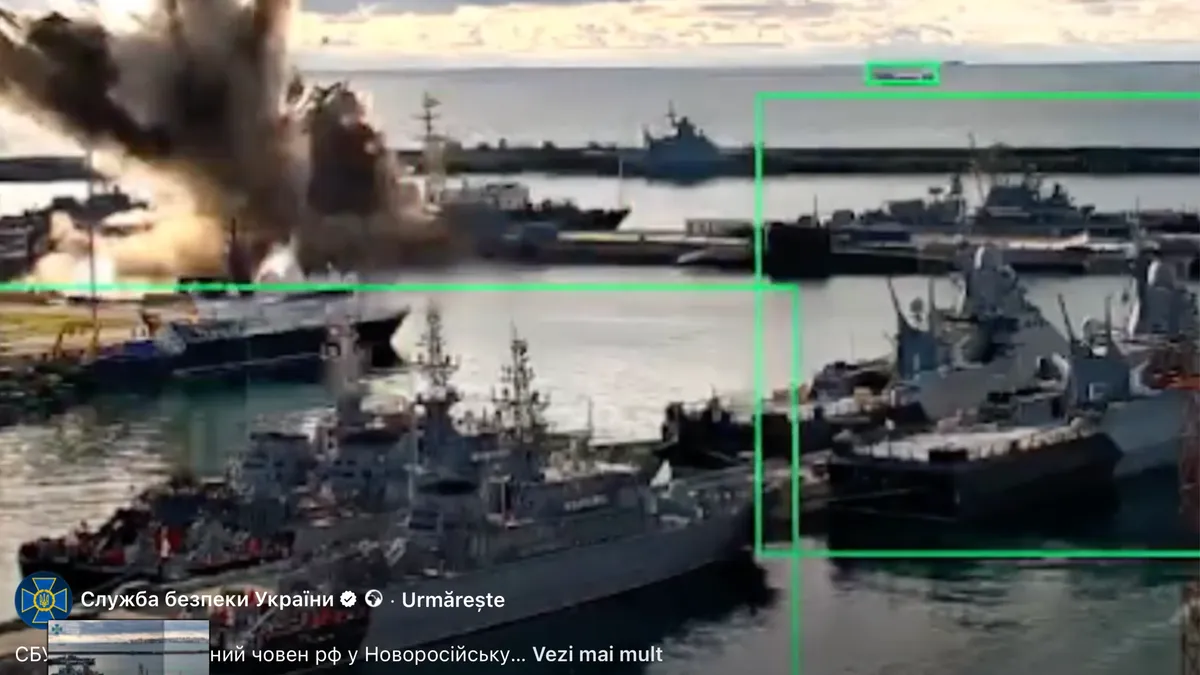 Ucraina distruge un submarin rus (sursa: Facebook/Служба безпеки України)