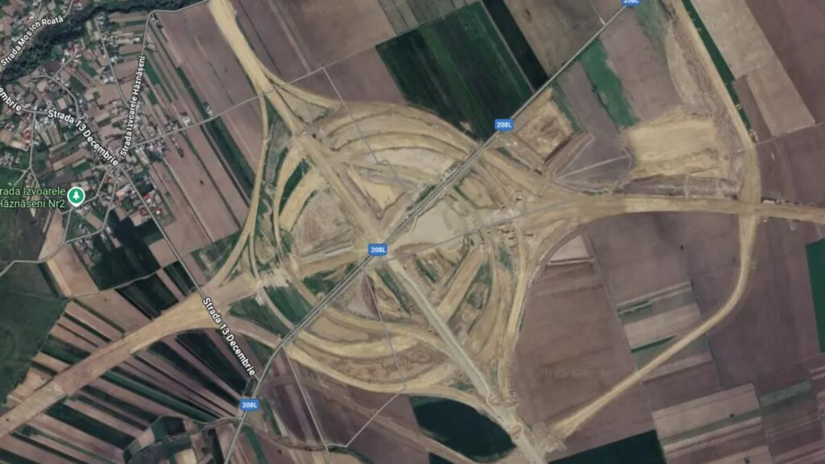 Autostrada A7, vizibilă pe Google Maps (sursa: ziaruldeiasi.ro)