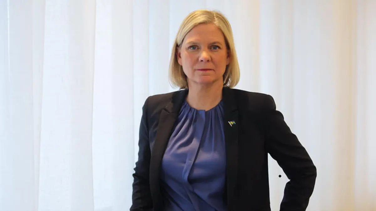 Suedia rupe tradiția neutralității și trimite arme Ucrainei, anunță premierul Andersson Foto: Facebook Magdalena Andersson