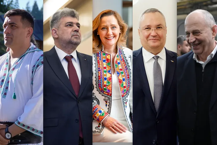 PolyMarket anticipează un câștigător clar al prezidențialelor (sursa: Facebook/George Simion, Marcel Ciolacu, Elena Lasconi, Nicolae Ionel Ciucă, Mircea Geoana)