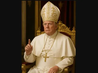 Donald Trump, poză în veșminte papale (sursa: truthsocial/Donald J. Trump)