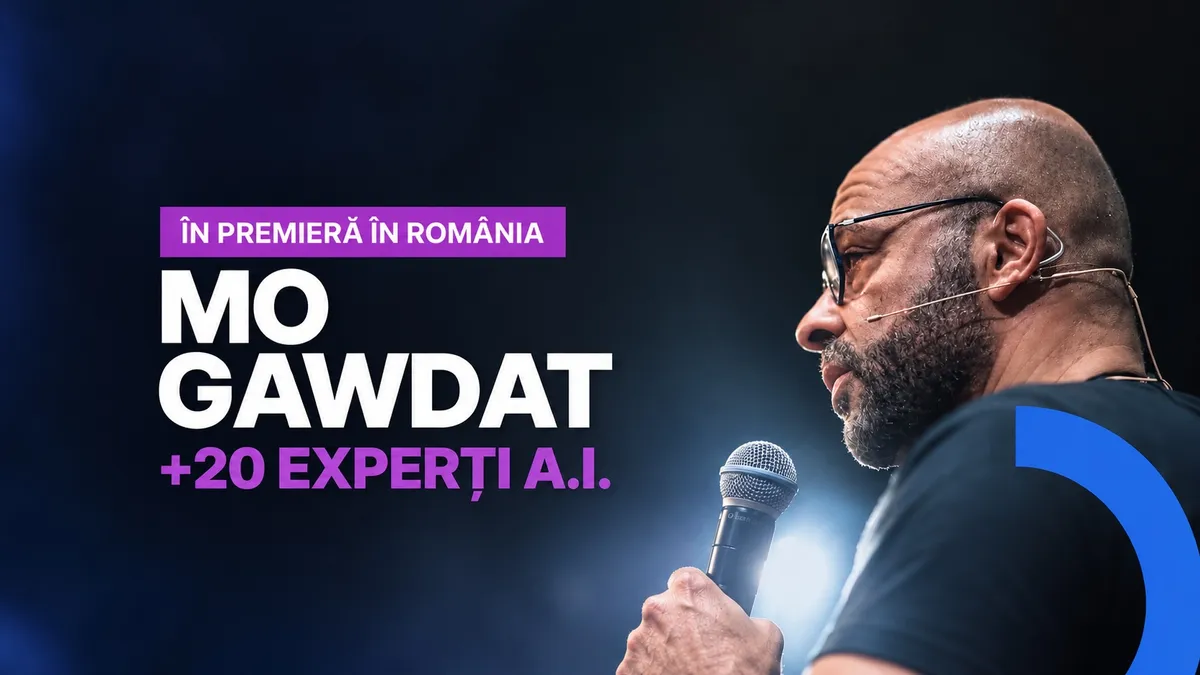 Mo Gawdat în imaginea de prezentare a IQ Digital Summit Bucharest 2026