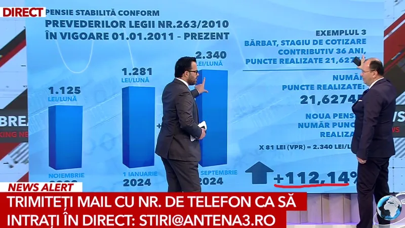 Antena 3 îngroapă opoziția PNL la majorarea pensiilor Foto: Captură video