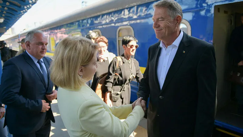 Iohannis Macron Scholz și Dragi au ajuns la Kiev (sursa: Twitter/KlausIohannis)