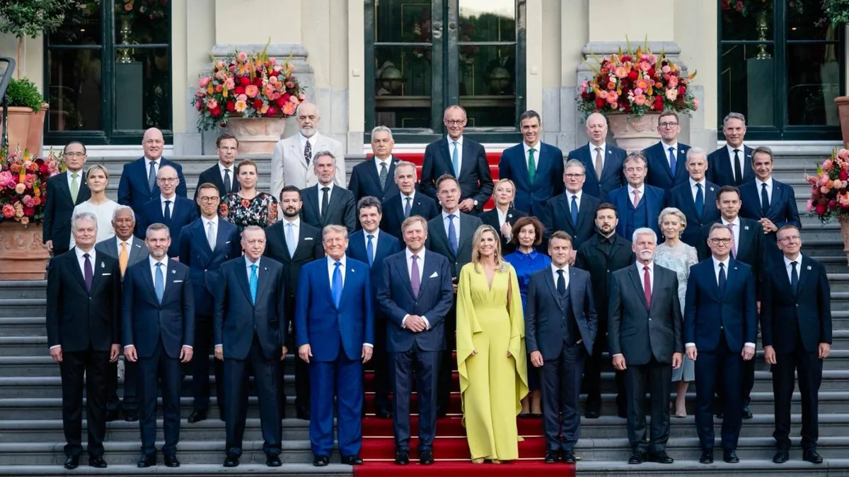 Nicușor Dan, între Trump și Rutte (sursa: X/Koninklijk Huis)