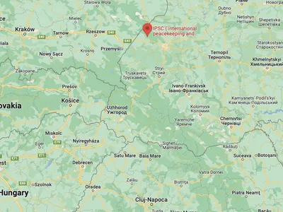 Bază comună NATO Lvov - rachete rusești (sursa: Google maps)