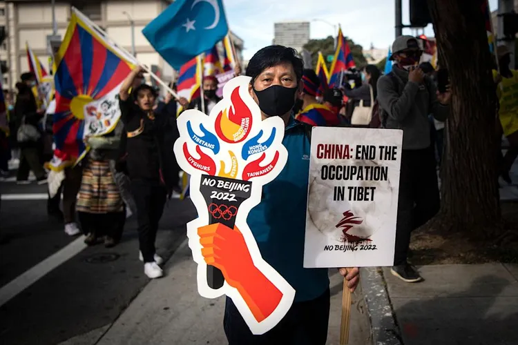 Protest al tibetanilor față de Jocurile rușinii de la Beijing (sursă: Facebook)