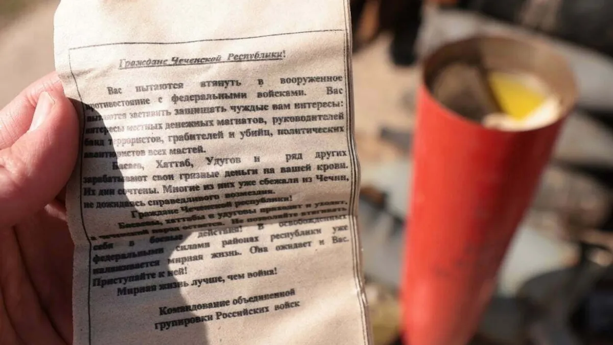 Propaganda rusă folosește manifestele din Cecenia Foto: Facebook Anton Pushkin