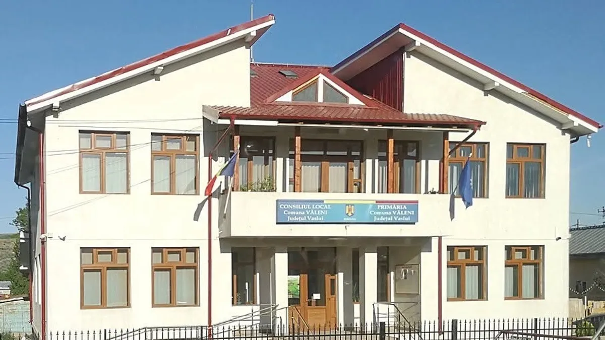 Sediul primăriei comunei Văleni, județul Vaslui