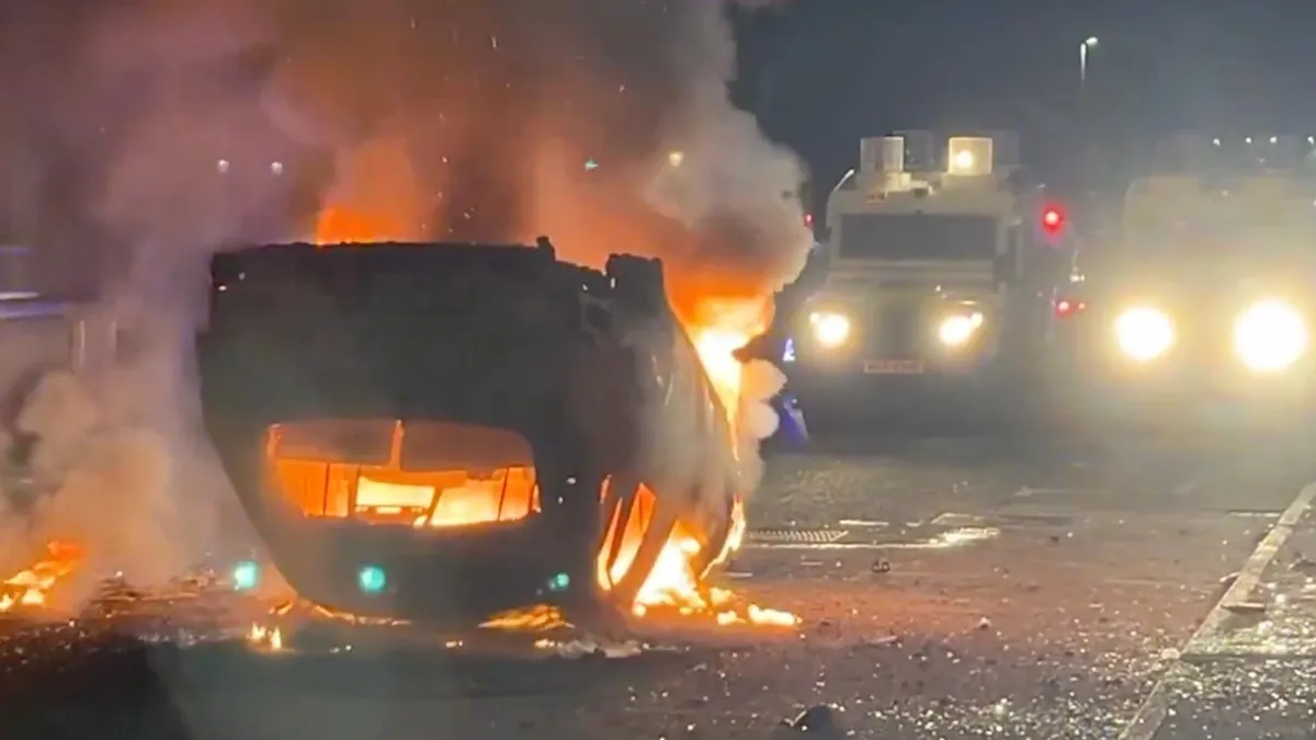 Românii, vânați în Ballymena după agresiune (sursa: X/conor macauley)