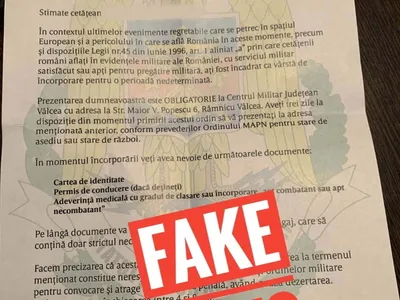 Ordine false de încorporare, trimise prin poștă. Sursă: Facebook MAPN 