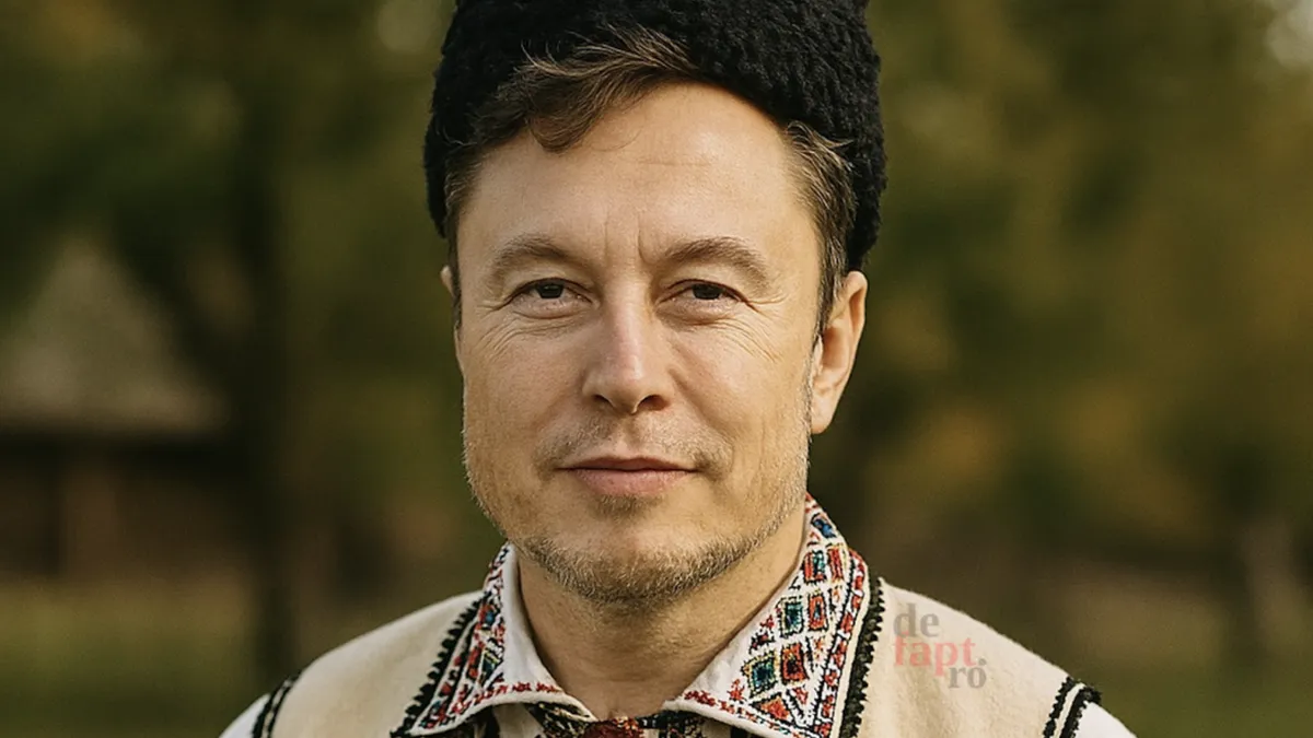 Elon Musk în costum popular românesc (sursa: imagine generată cu IA)