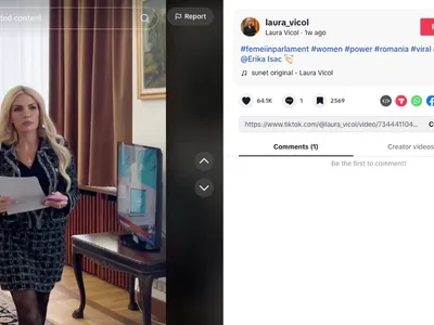 Laura Vicol, defilare fashion în Parlament (sursa: tiktok.com/laura_vicol)