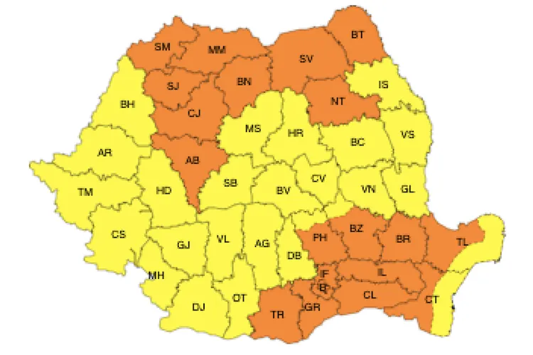 Avertizare: vijelii în toată țara marți (sursa: ANM)