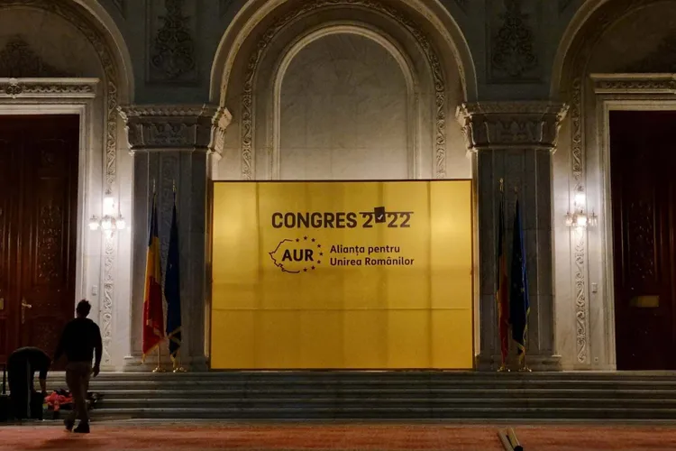 Congres-mascaradă: George Simion, președintele AUR (sursa: Facebook/AUR)