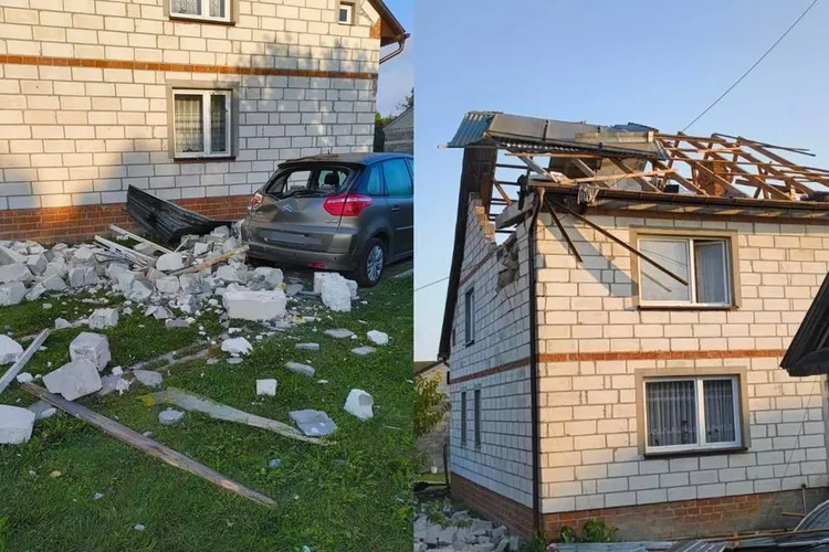 Dronă rusească lovește casă din Polonia (sursa: polsatnews.pl)