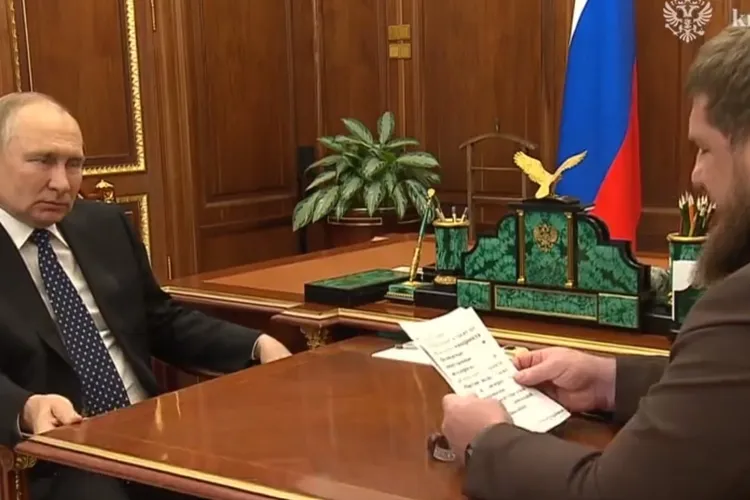 Kadîrov, lecție de umilință în fața lui Putin Foto: twitter