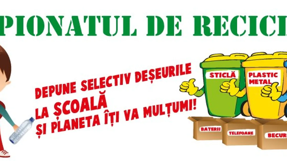 Şcolile din România se pot înscrie în Campionatul Reciclării Foto: Facebook