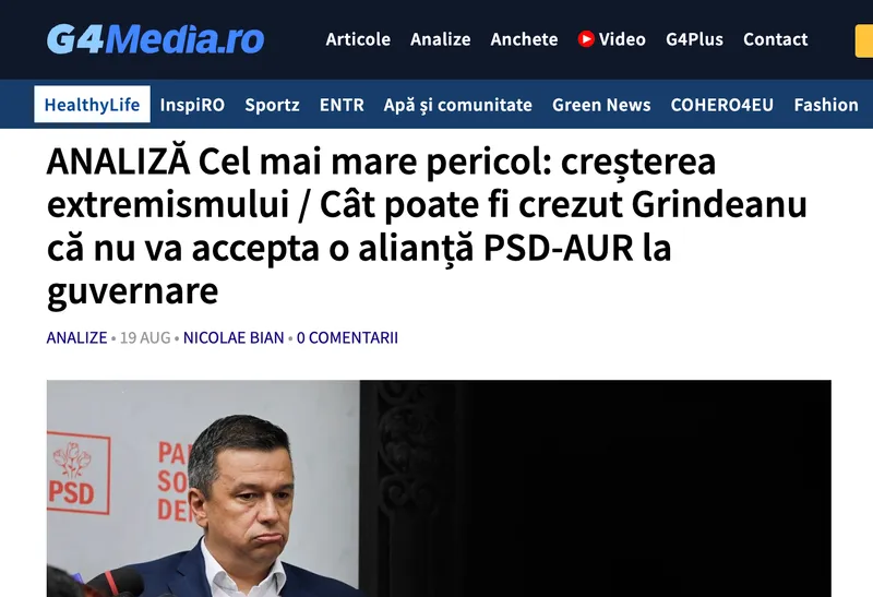 Tăpălagă nu mai semnează în G4Media
