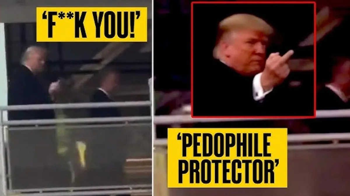 Donald Trump, surprins făcând un gest obscen (sursa: YouTube/R.Digital)