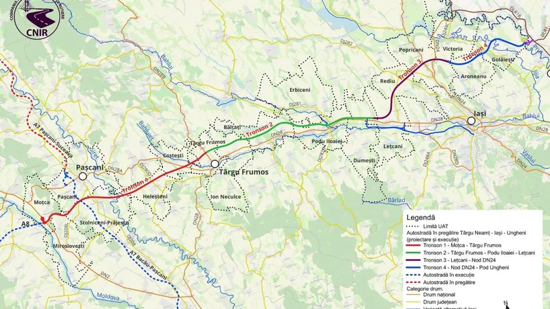 A8, licitație pentru Târgu Neamț - Lețcani (sursa: Facebook/Compania Națională de Investiții Rutiere)