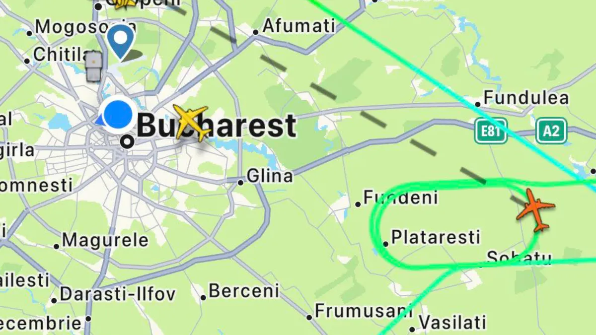 Alertă pe Otopeni, avion întors după alertă tehnică (sursa: Facebook/Alexandru Rogobete)