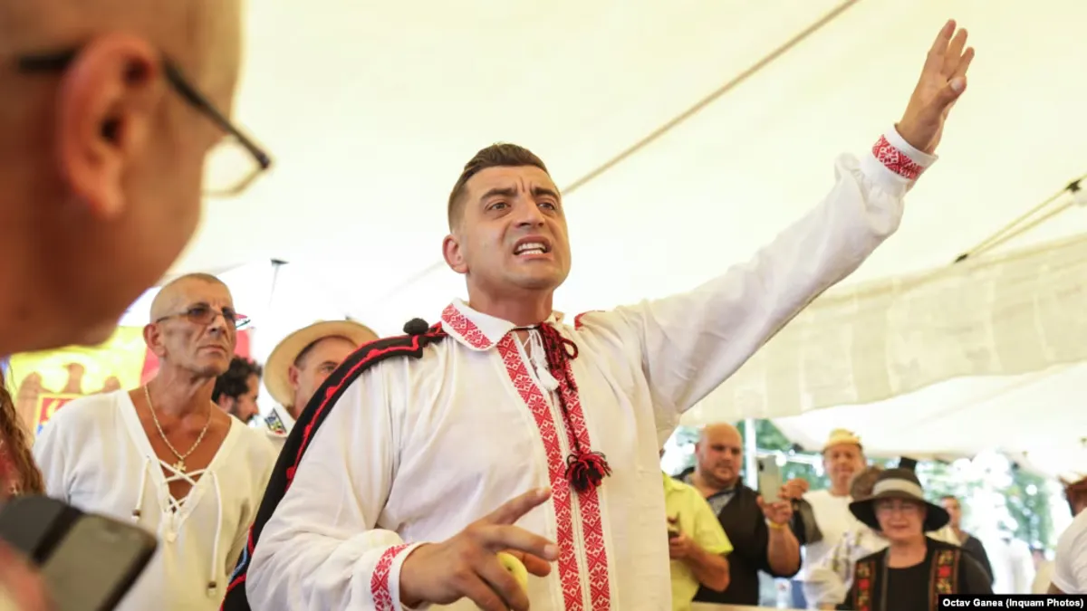 George Simion la precedenta petrecere cu dar, nunta sa, din august 2022