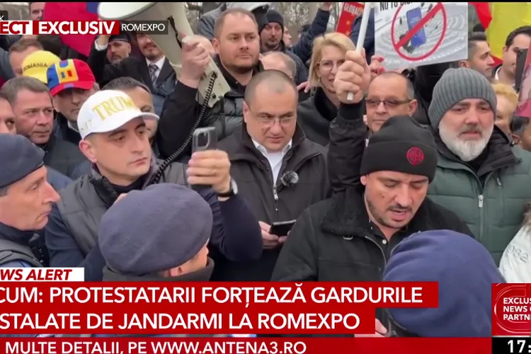 Miting anti-european organizat de AUR la Congresul PPE Foto: Captură video