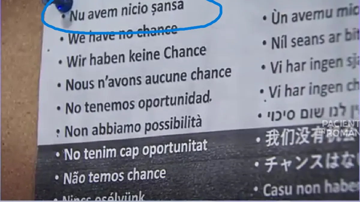 „Nu avem nici o șansă”, afiș pe pereții celui mai mare spital din București Foto: Print screen Digi 24