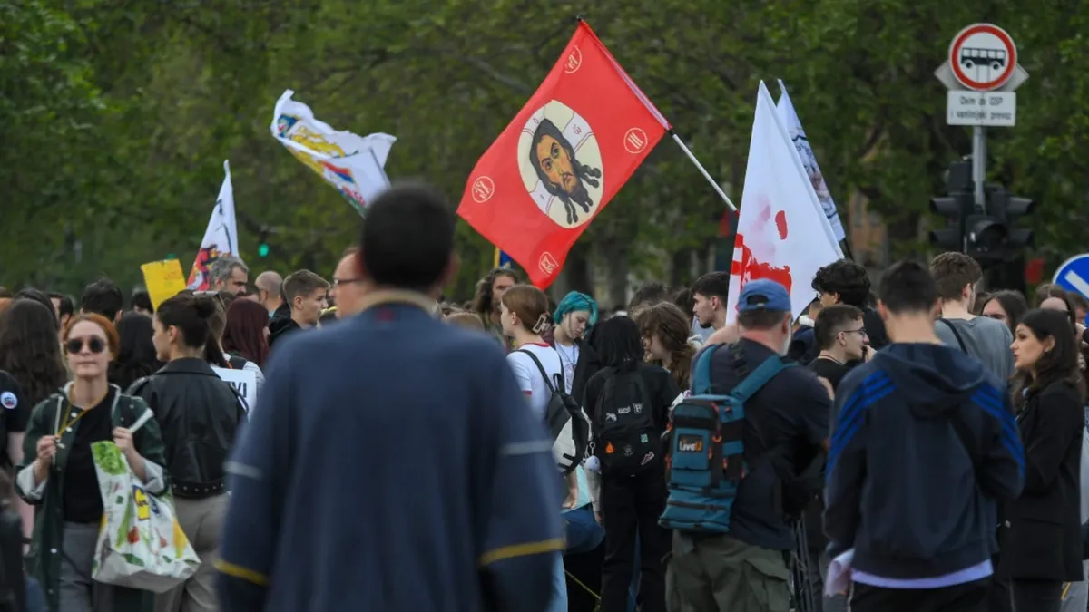 Serbia, proteste de amploare ale liceenilor (sursa: dnevnik.rs)