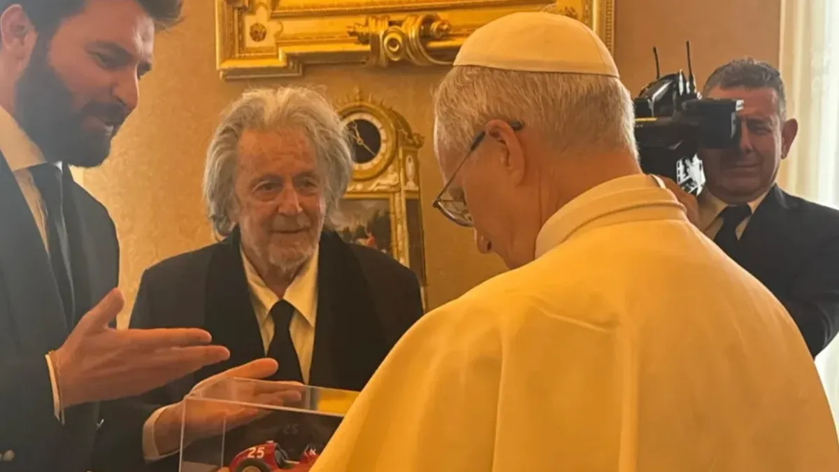 Papa Leon, întâlnire cu Al Pacino (sursa: Instagram/andreaiervolinorealfp)