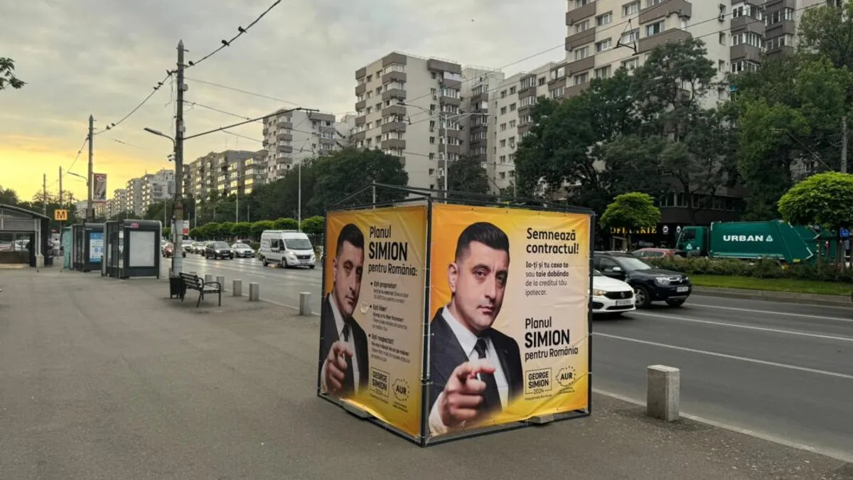 Simion și-a făcut reclamă pe panourile unei firme controlate de amicii Sorinei Docuz Foto: Investigatoria