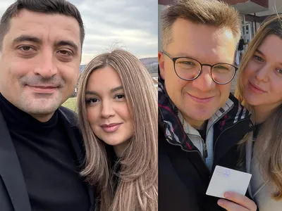 George Simion și Mihail Neamțu și-au încurcat nevestele de Revelion și nici măcar nu și-au dat seama (sursa: Facebook/George Simion, Mihail Neamțu)