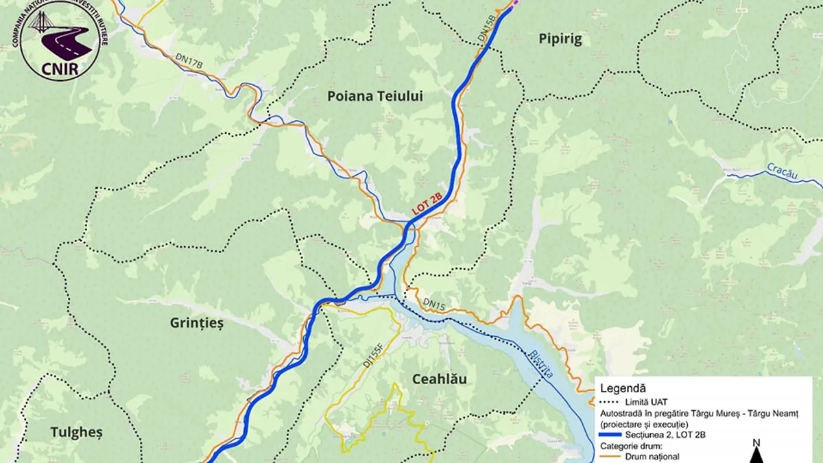 Licitație lansată pentru lotul Grințieș-Pipirig, A8 (sursa: Facebook/Sorin Grindeanu)