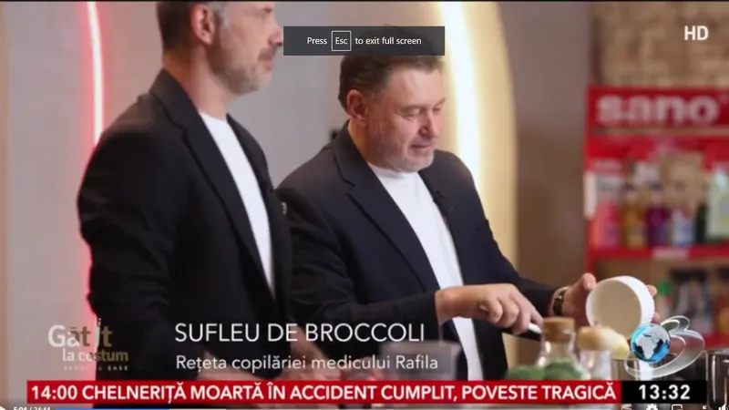 Rafila a gătit sufleu de broccoli, „rețeta copilăriei sale”, la Antena 3 Foto: Captură video