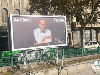 Băluță a început, ilegal, campania, umplând orașul cu reclame Foto: Facebook Ovidiu Albu