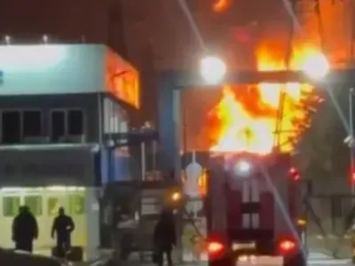 Centrală electrică rusă lovită de drone ucrainene (sursa: Telegram/Exilenova_plus)