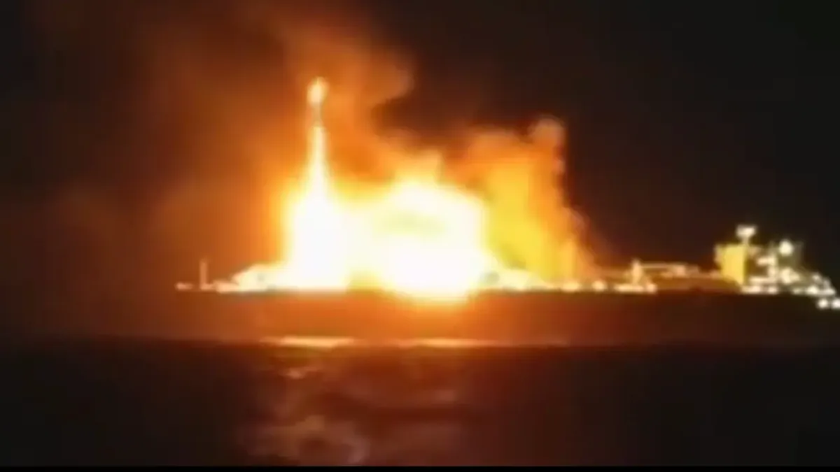 „Flota fantomă” rusă, navă scufundată în largul Libiei (sursa: Telegram/ASTRA)