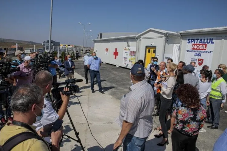 Spitalul mobil COVID Iași, daună totală (sursa: ziaruldeiasi.ro)