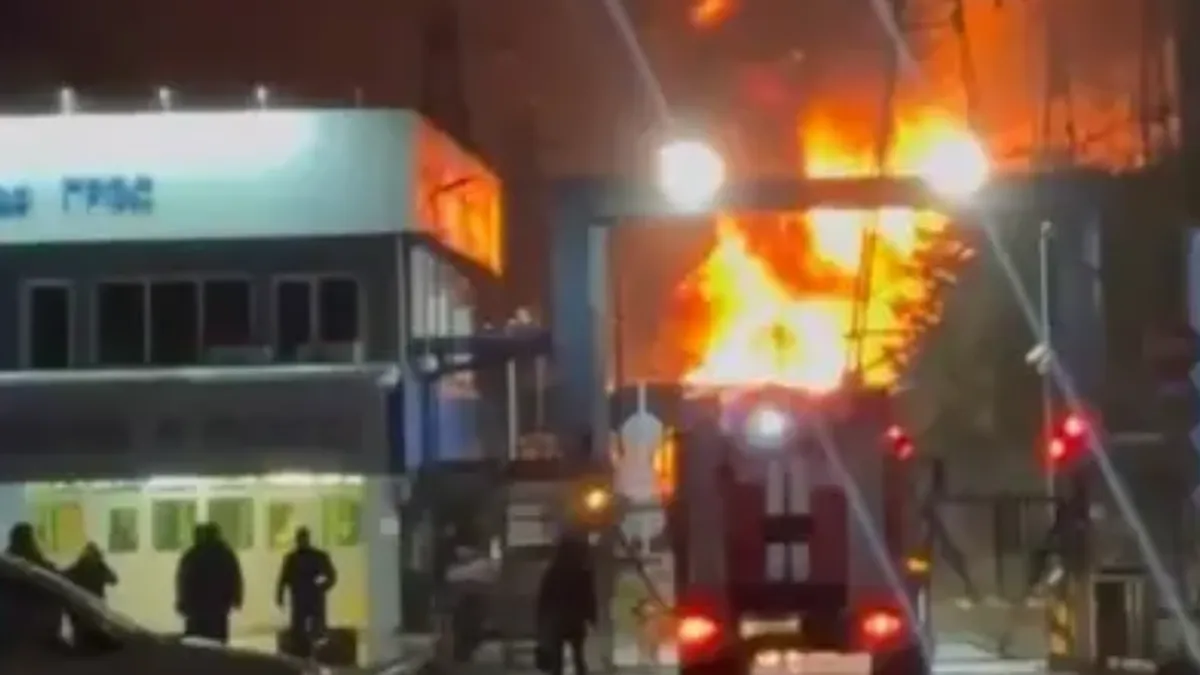 Centrală electrică rusă lovită de drone ucrainene (sursa: Telegram/Exilenova_plus)