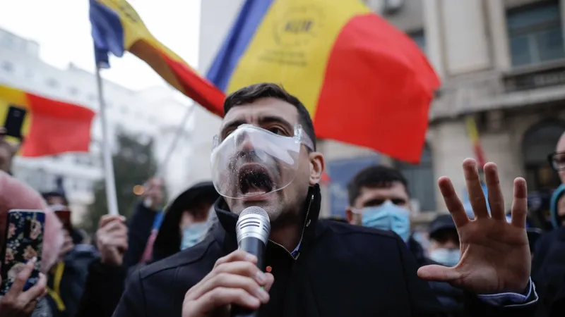 Protestul AUR a durat 35 de secunde Foto: Inquam/ George Călin