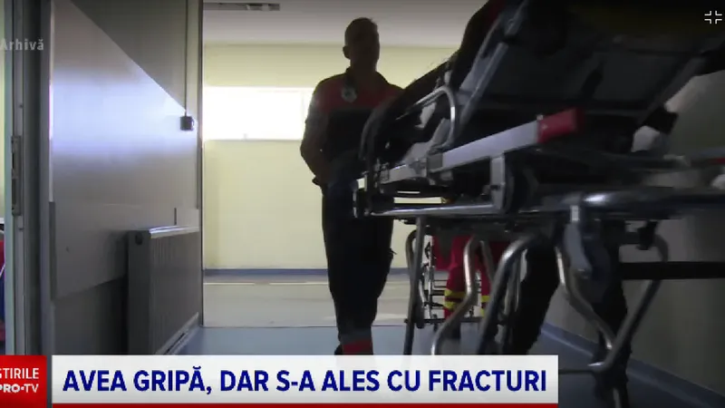 Femeie trimisă la spital cu o gripă severă are acum fracturi la umeri Foto: captură video Pro TV