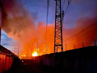 Trei centrale electrice bombardate în Lvov (sursa: Twitter/Anastasiia Lapatina)