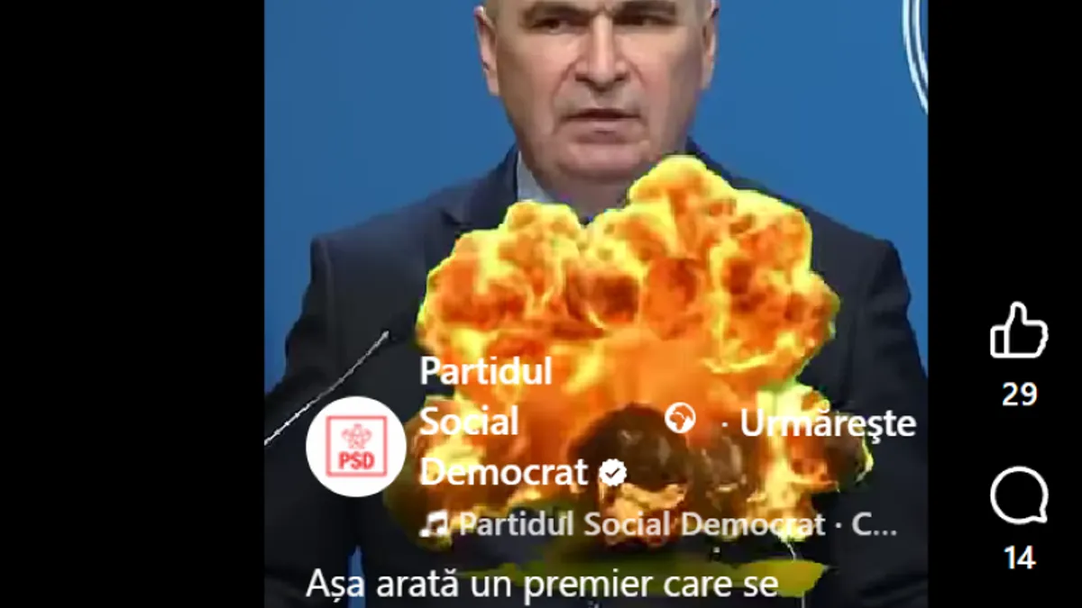 PSD, atac la Bolojan printr-un videoclip de nivel TikTok distribuit pe Facebook Foto: Captură video