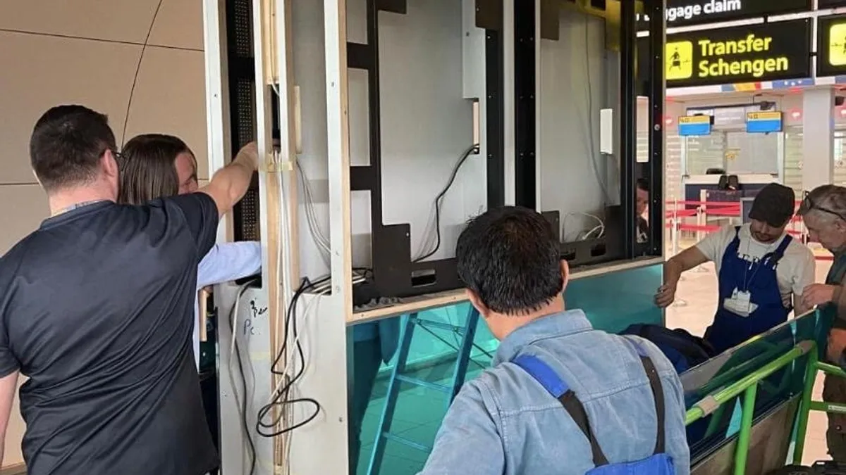 Lucrări de modernizare pe aeroportul Otopeni (sursa: Facebook/Bucharest Airports)