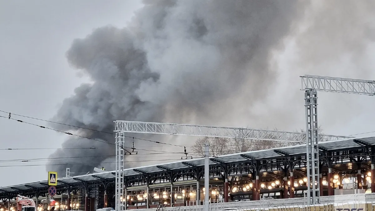 Incendiu uriaș la Moscova, lângă gări (sursa: TASS)