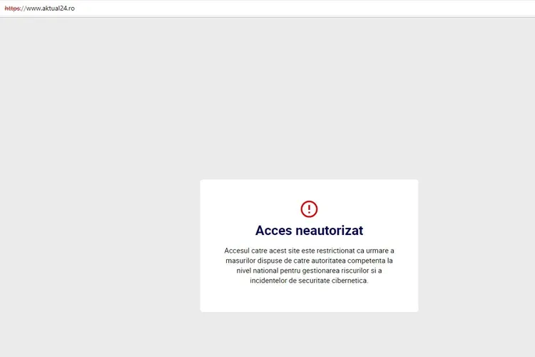Aktual24, site anti-PSD, închis în continuare. Sursă: Captură foto aktual24.ro