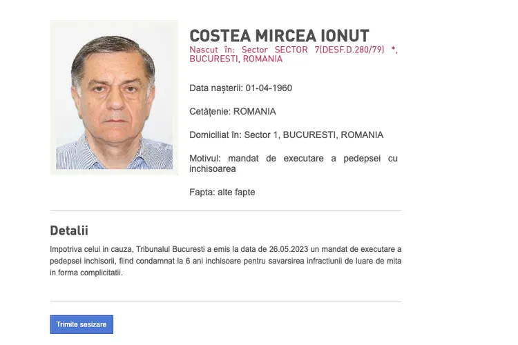 Condamnat, cumnatul lui Geoană a dispărut (sursa: politiaromana.ro)