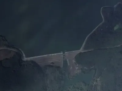 Baraj din Belgorod, avariat de drone ucrainene (sursa: Planet Labs PBC)